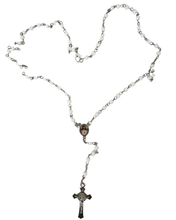 Load image into Gallery viewer, Sacred Heart of Jesus Rosary with White Beads and Metal Case