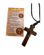 Load image into Gallery viewer, Saint Benedict Wooden Cross with Cord