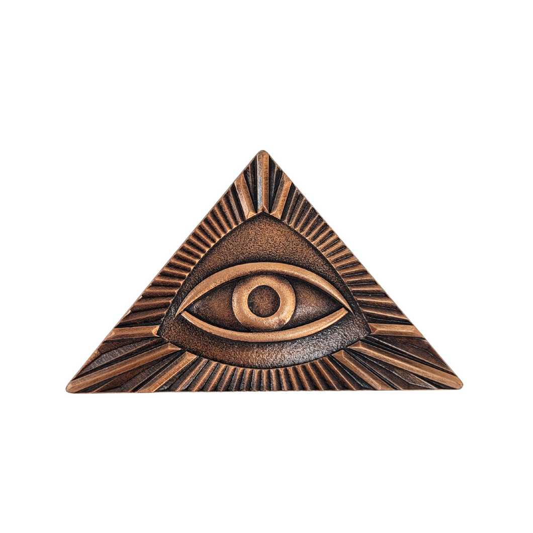 Copper Color Eye of Father, God Father Symbol. Big Size: 4 x 3 inch.