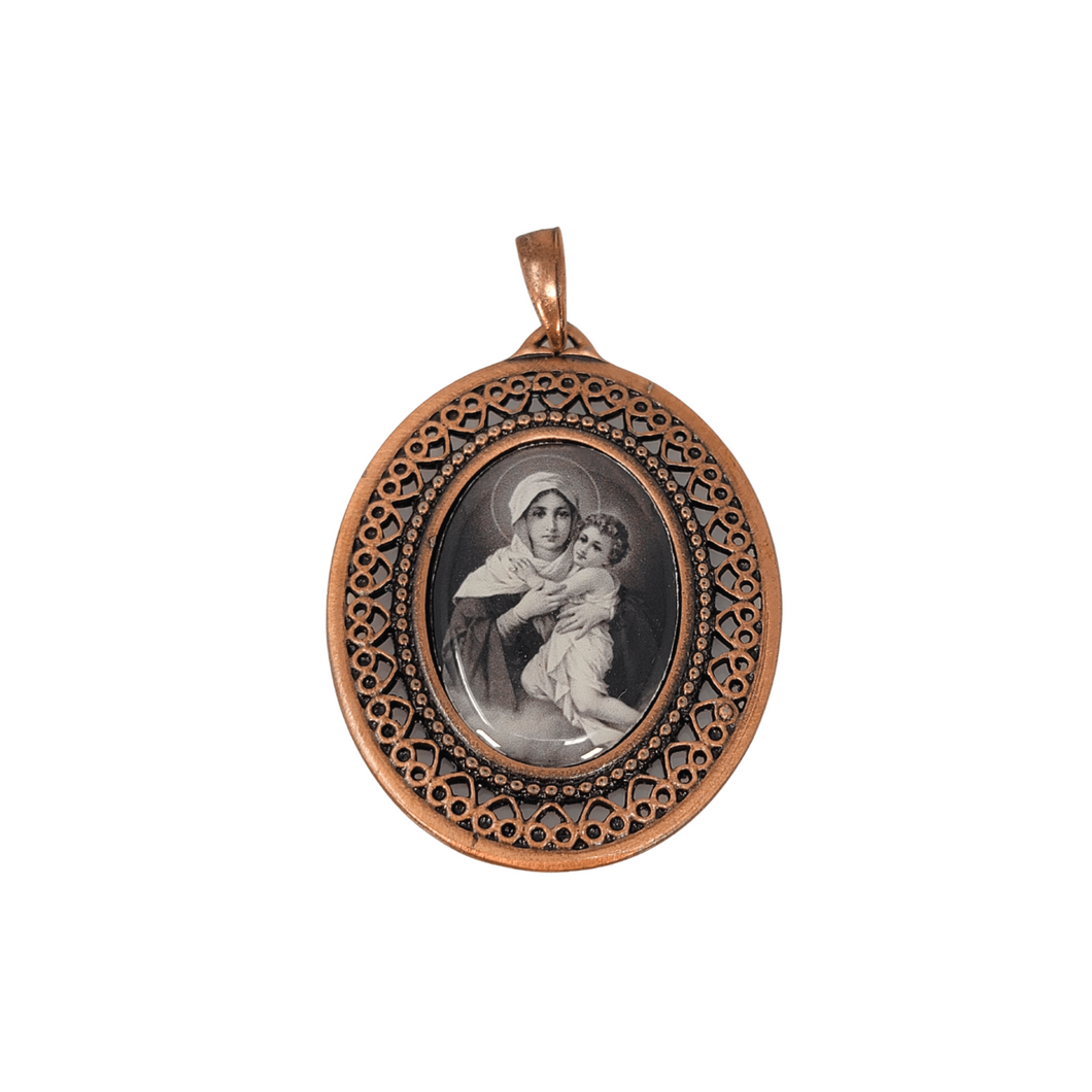 Copper Color Medal with Our Lady of Schoenstatt Image