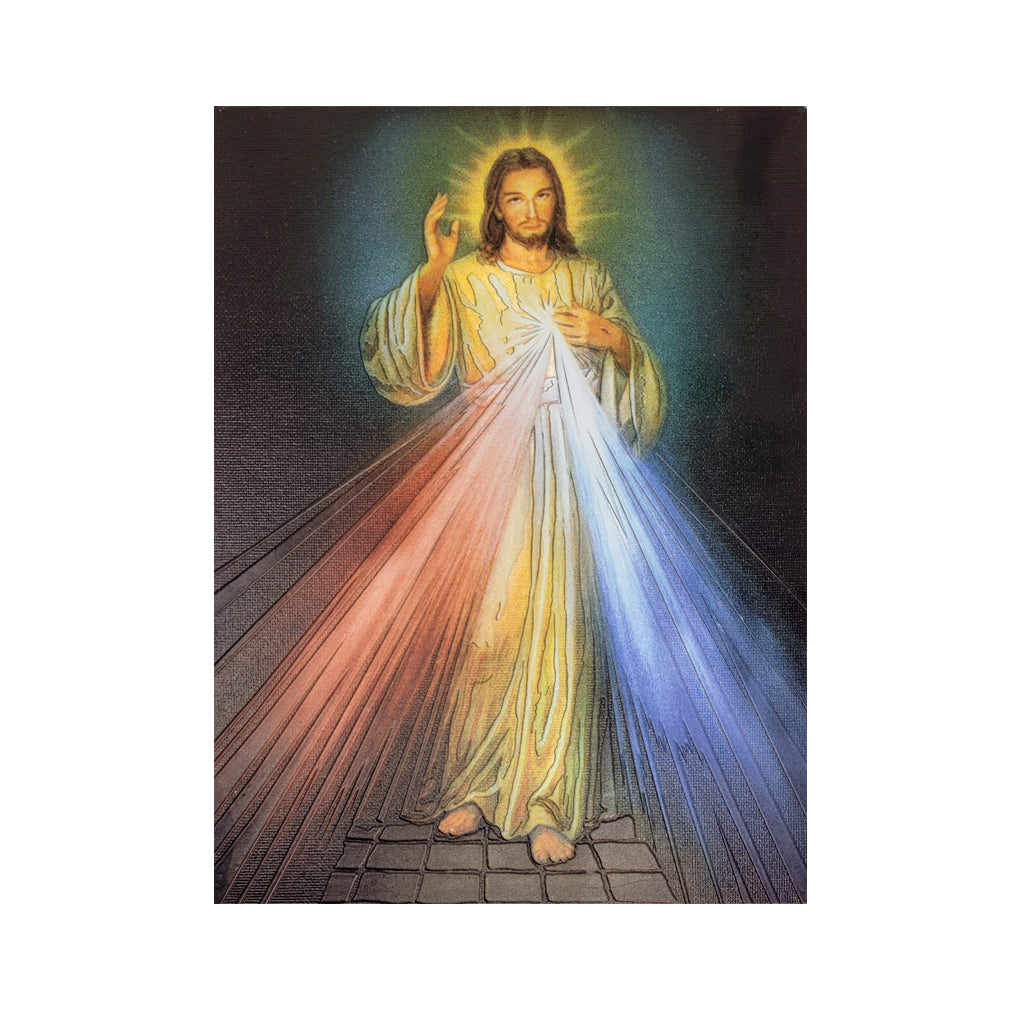 3D Tile Image of Jesus of Divine Mercy - Size Small 8