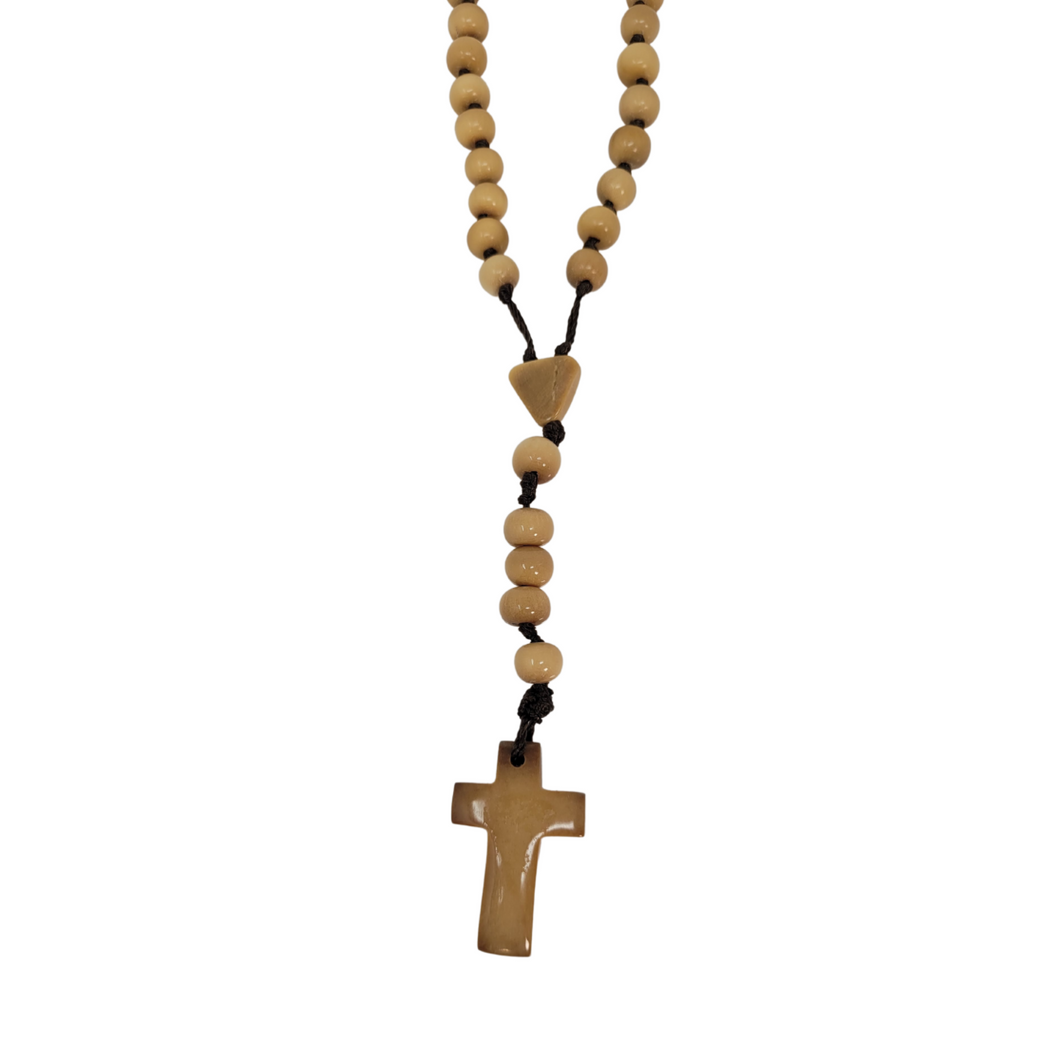 Rosary with Acrilic Light Brown Beads