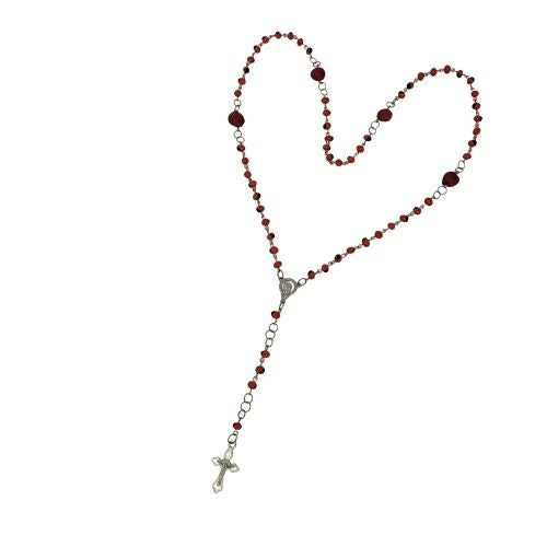Beautiful Peruvian Seed Rosary (Huayruros). Red Beads