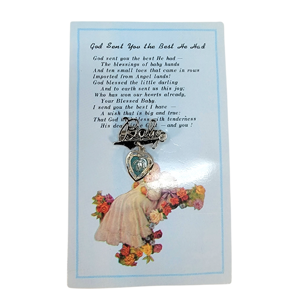 Beautiful Pin with Heart and the Word Baby