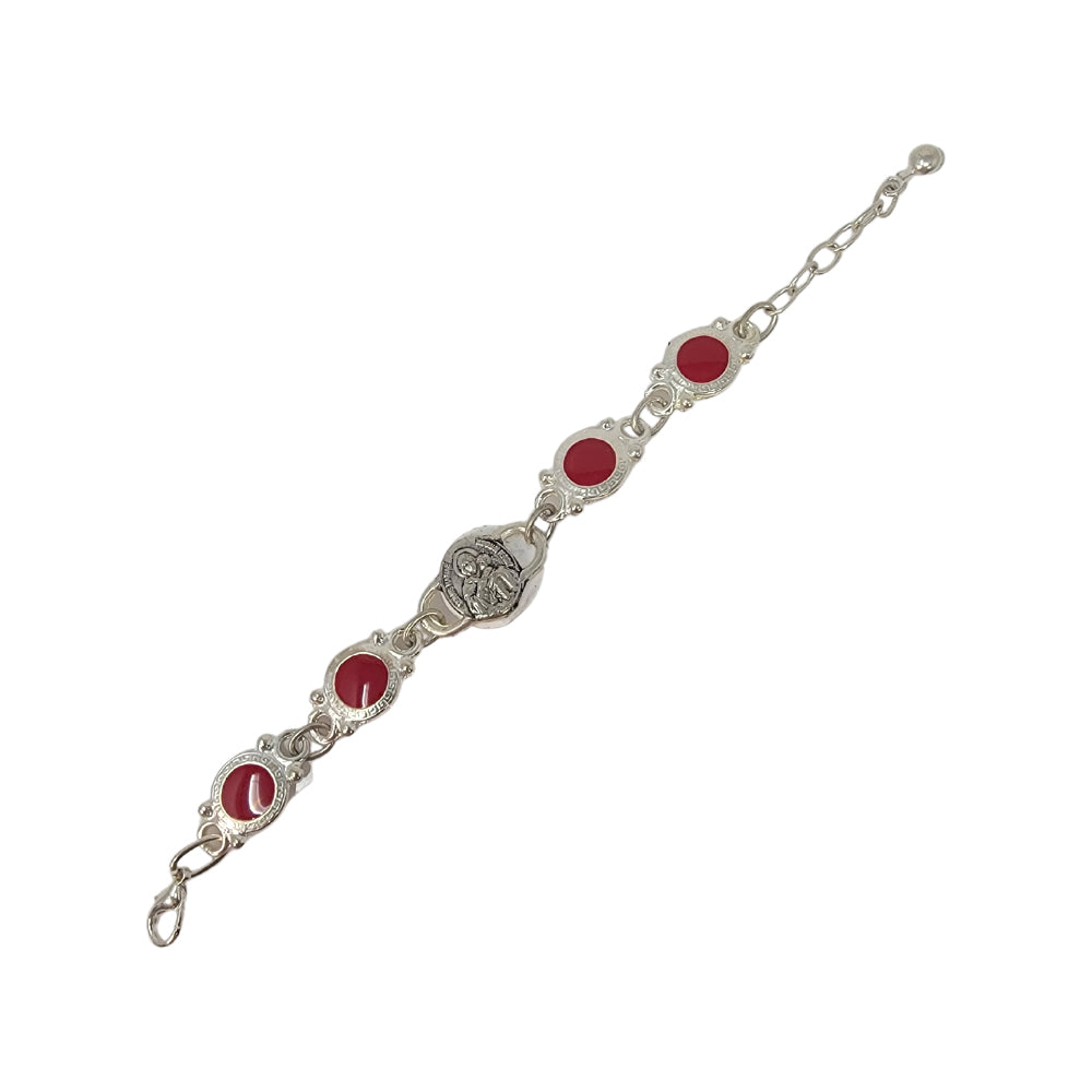 Metallic Bracelet Details in Red - Our Lady of Schoenstatt Medal 8