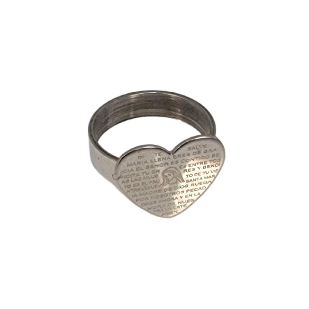 Silver ring with engraved prayer