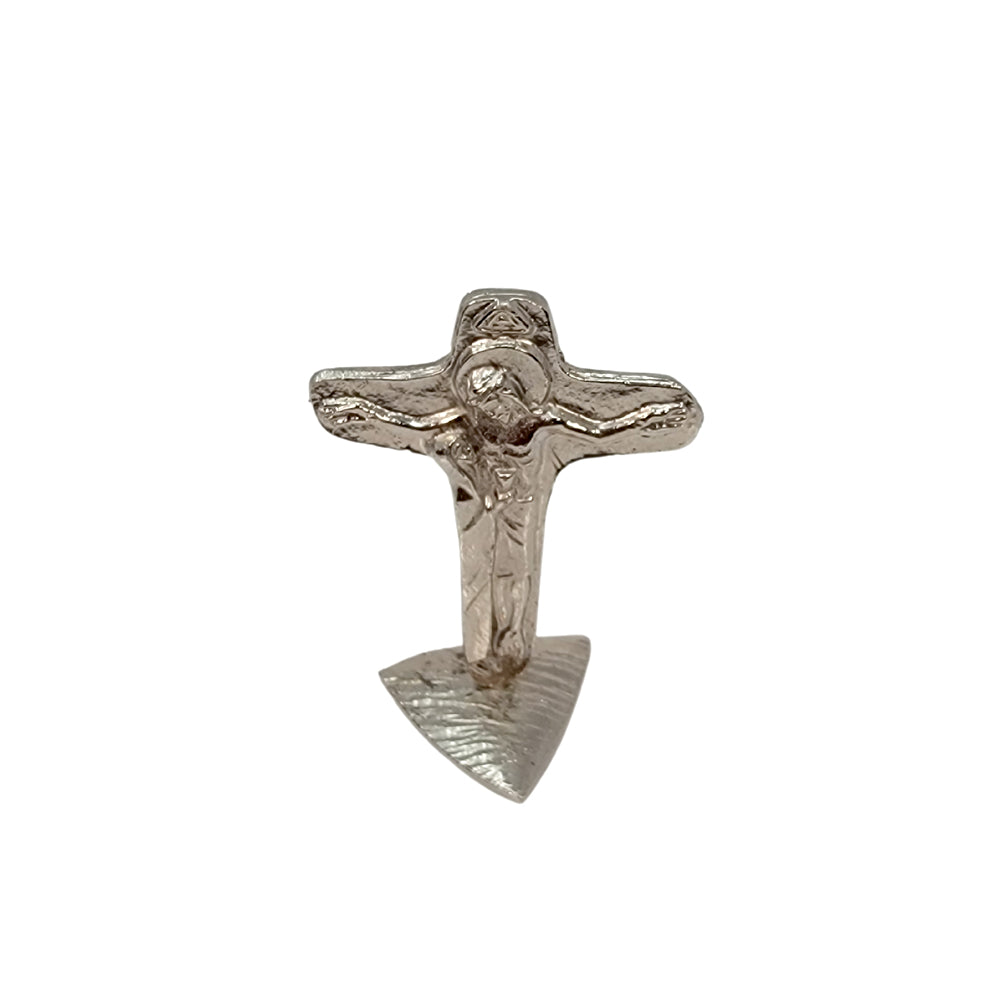Unity Cross. Silver Metallic color with Triangular Stand
