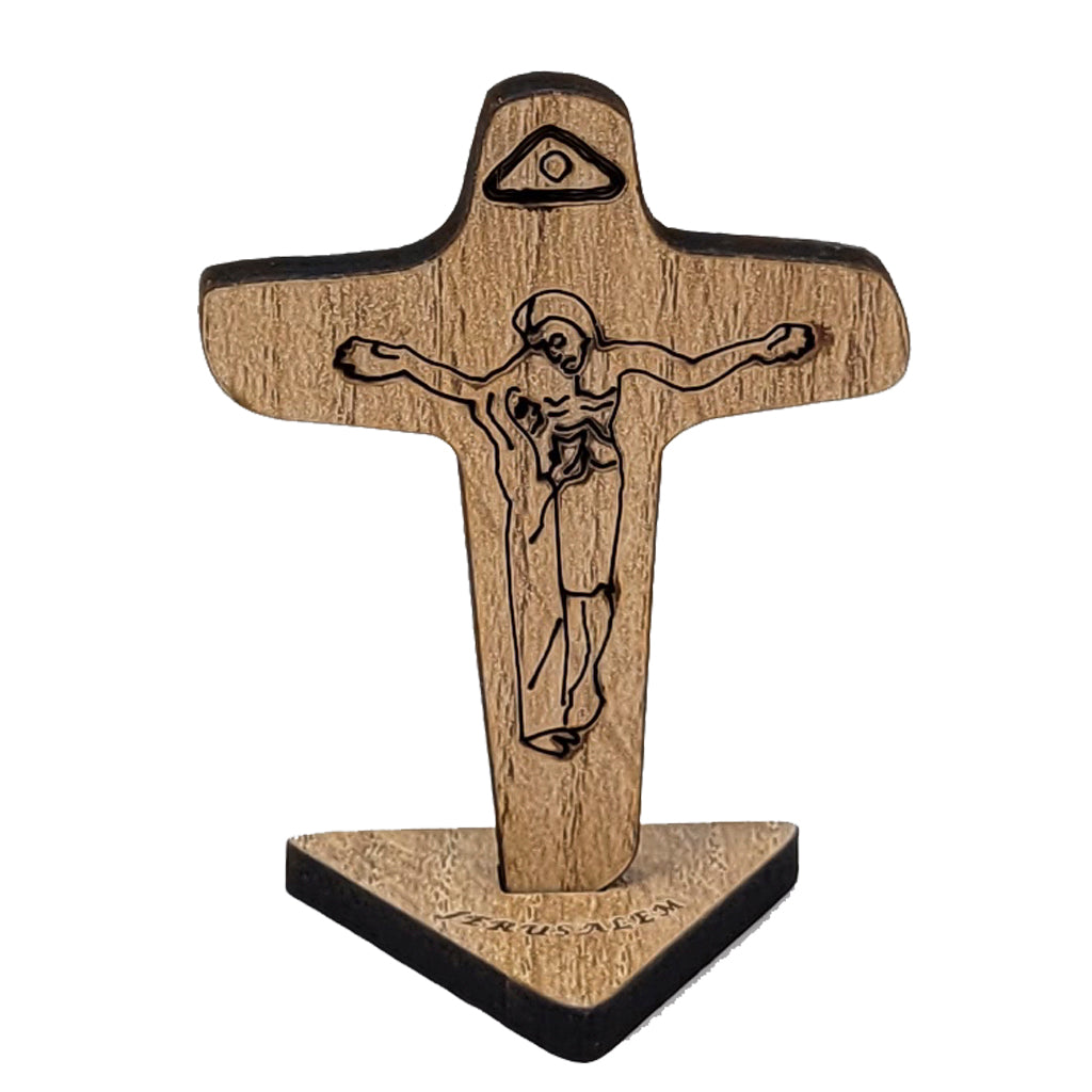 Unity Cross from Israel - Pedestral - Natural Color Wood. Small size.  2.5