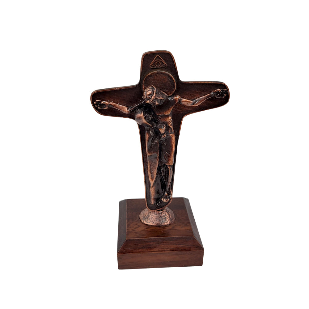 Unity Cross  - Pedestal - Wood in Bronze Color
