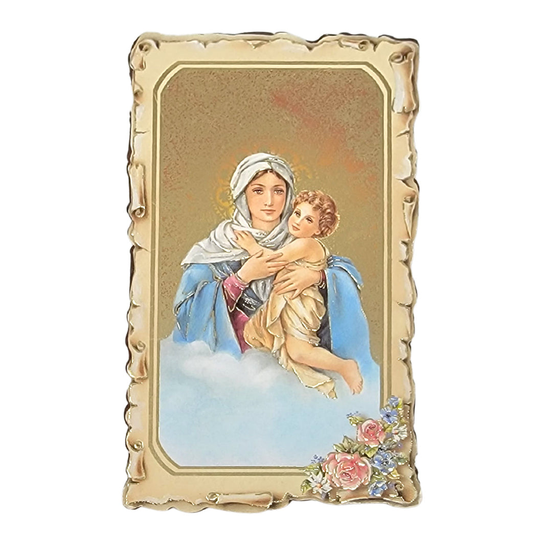 Wood stamped 3D image of Our Lady of Schoenstatt