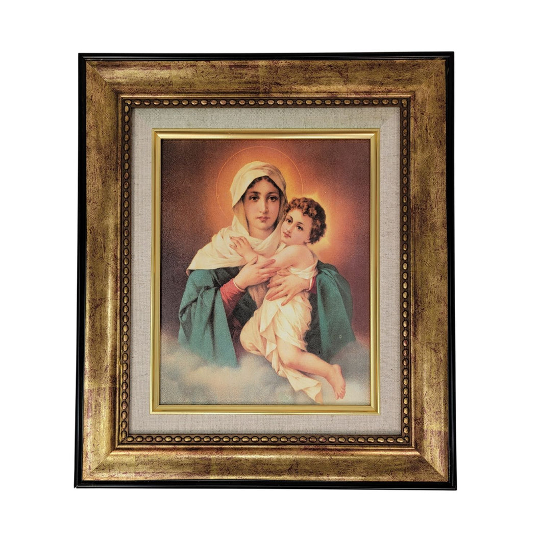 Wall-mount framed printed portrait of Our Lady of Schoenstatt 14.5