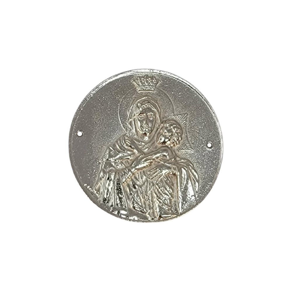 Round Metal Image Plate of Our Lady of Schoenstatt