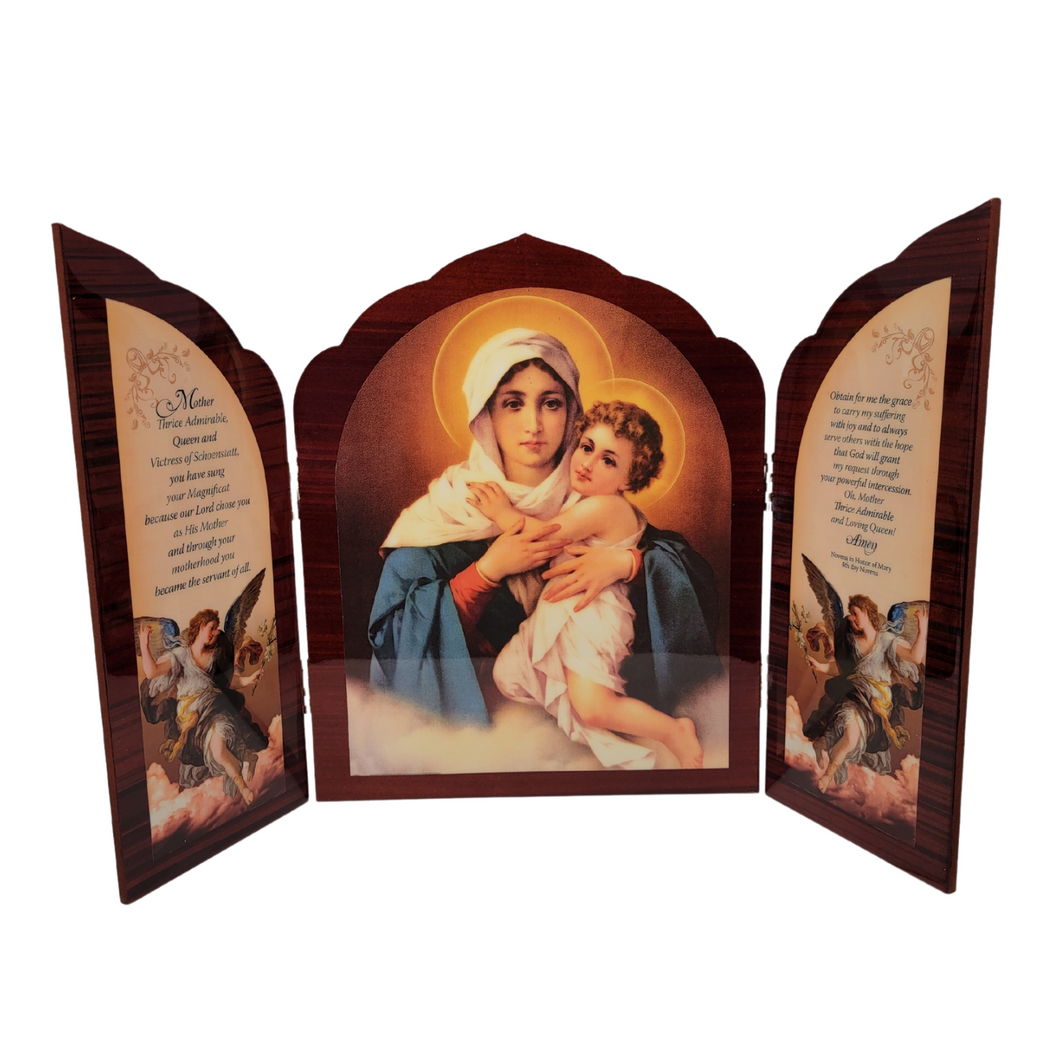 Our Lady of Schoenstatt in Wood and Resin Shrine