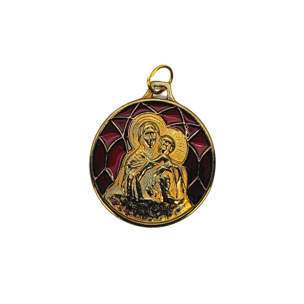 Round Medal with Our Lady of Schoenstatt Image