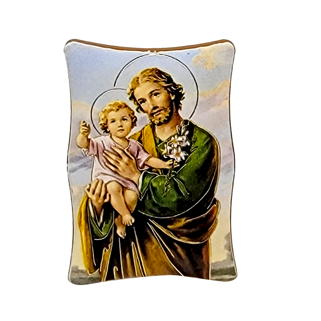 Little Stand Image of St. Joseph and Baby Jesus- 2 inch